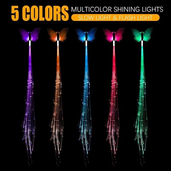 15 Pack LED Light Up Fairy Hair Clips Braid Extensions for Party Rave main image 6